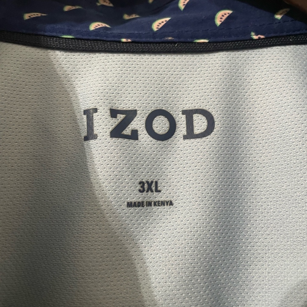 Izod Blue and Watermelon Slice Novelty Print Button Down Shirt Size 3XL - Picture 3 of 5